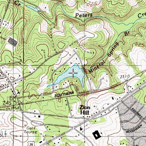 Topographic Map of Lake Saranac, SC