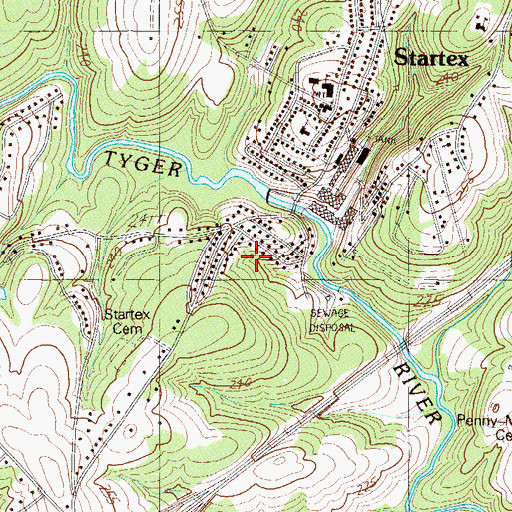 Topographic Map of Startex Mill Pond Number One Dam D-3342, SC