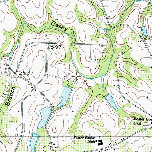 Topographic Map of Tr Casey Creek Pond Dam D-3332, SC