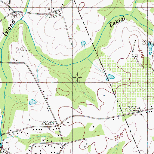 Topographic Map of Trib Zekial Creek Pond, SC