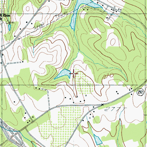 Topographic Map of R W Miller Pond Dam D-3326, SC