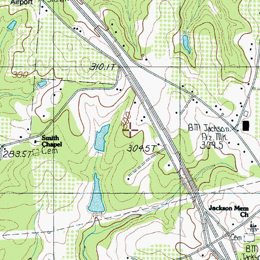 Topographic Map of C Barre Pond Dam D-3301, SC