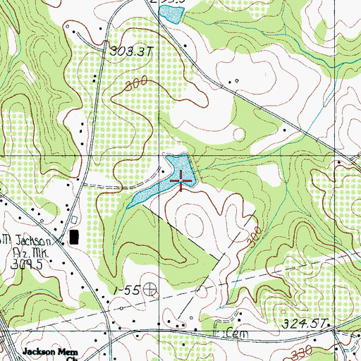 Topographic Map of D Honey Pond Dam Number Three D-3303, SC