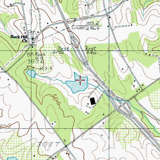 Topographic Map of R Milliken Pond Dam Number One D-3313, SC