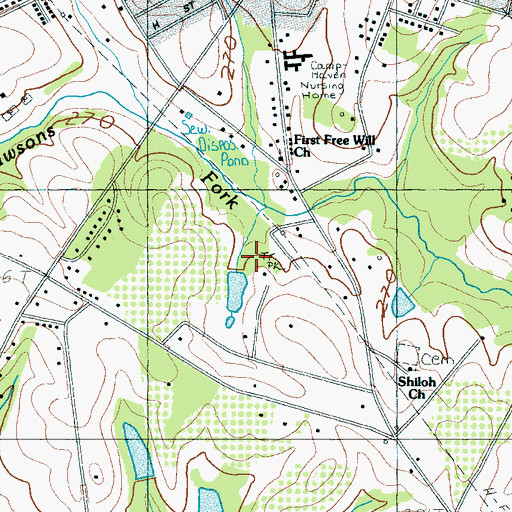 Topographic Map of F Bush Pond, SC