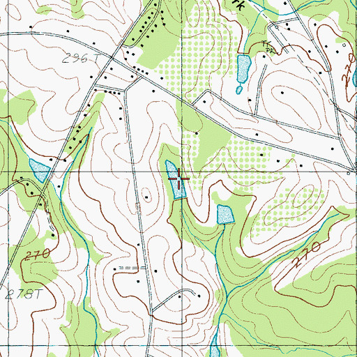 Topographic Map of J M Gentry Pond, SC