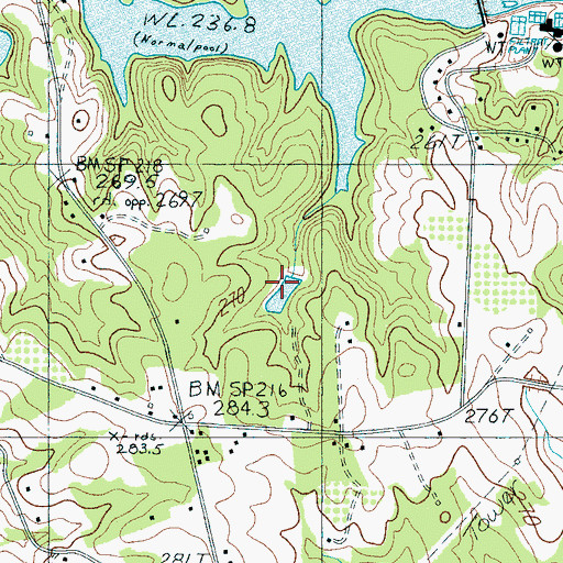 Topographic Map of Tr South Pacolet River Dam D-3323, SC