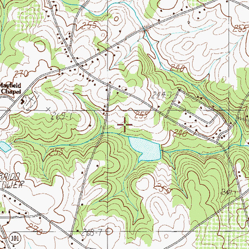 Topographic Map of Alverson Pond Dam, SC