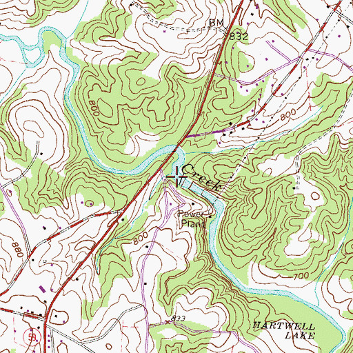 Topographic Map of Coneross Creek Reservoir, SC
