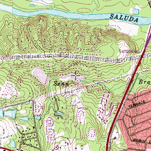 Topographic Map of Quail Hollow Lake Number One, SC