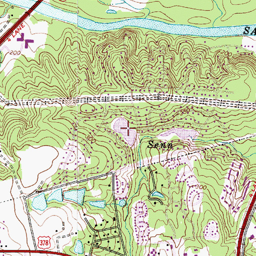Topographic Map of Quail Hollow Lake, SC