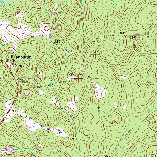 Topographic Map of Cedar Branch School (historical), SC
