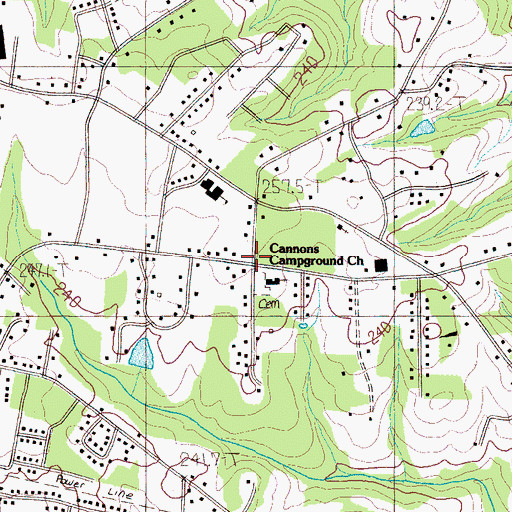 Topographic Map of Cannons Camp Ground, SC