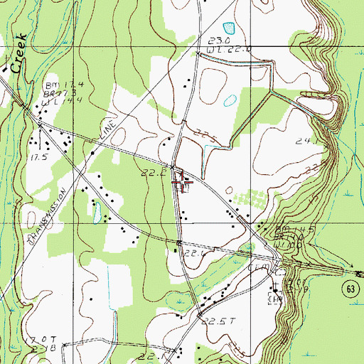 Topographic Map of Adnah Cemetery, SC