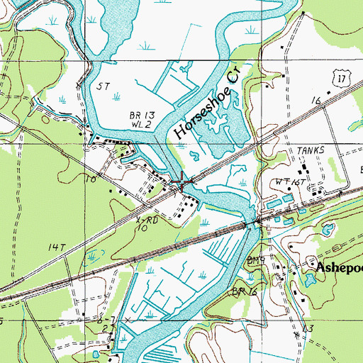 Topographic Map of Ashepoo Ferry (historical), SC