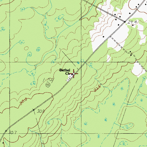 Topographic Map of Bethel Church, SC