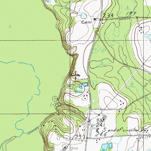 Topographic Map of Breland Cemetery, SC