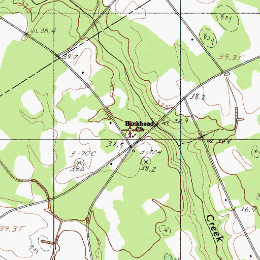 Topographic Map of Buckhead Cemetery, SC