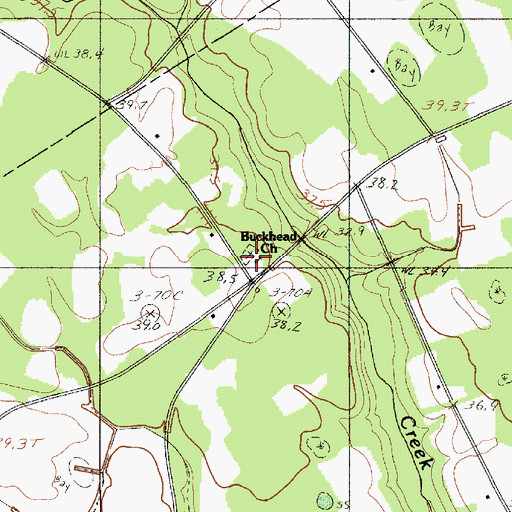 Topographic Map of Buckhead Church, SC