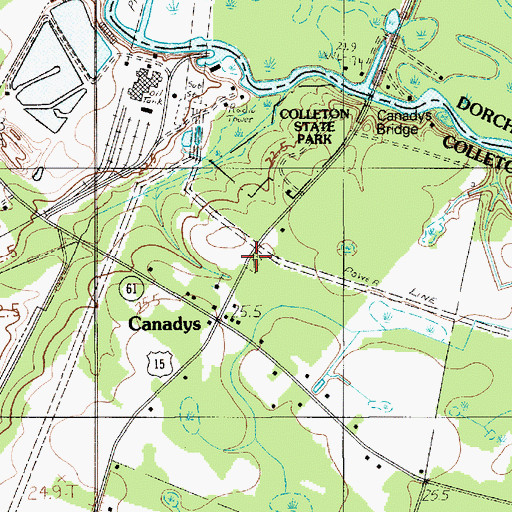 Topographic Map of Canadys Cemetery, SC