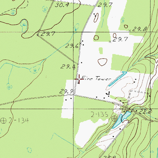 Topographic Map of Cane Branch Lookout Tower, SC
