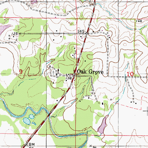 Topographic Map of Oak Grove, AL