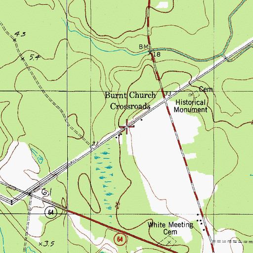 Topographic Map of Cedar Grove School (historical), SC