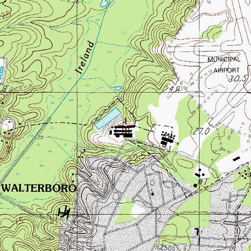 Topographic Map of Colleton Middle School, SC