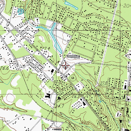 Topographic Map of Colleton Square Shopping Center, SC