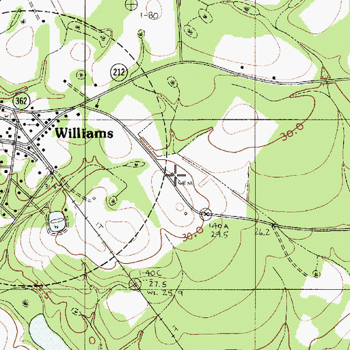 Topographic Map of Colonel Joseph Risher Cemetery, SC