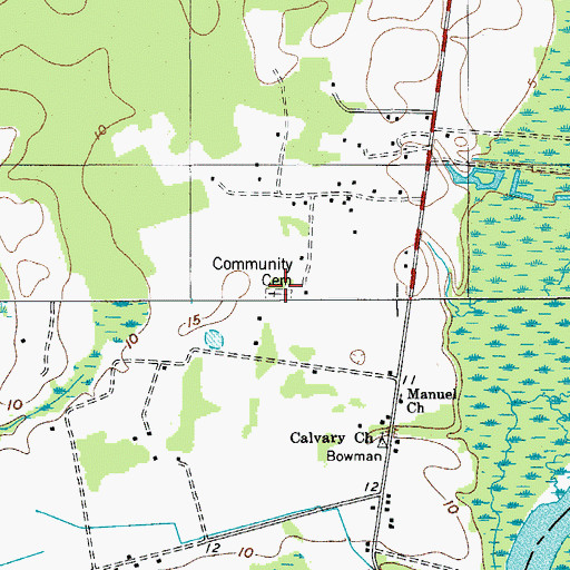 Topographic Map of Community Cemetery, SC