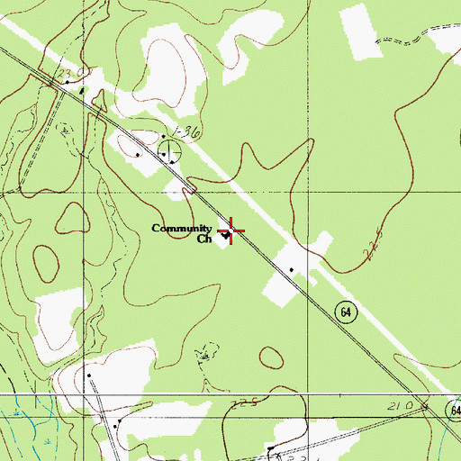 Topographic Map of Community Church, SC
