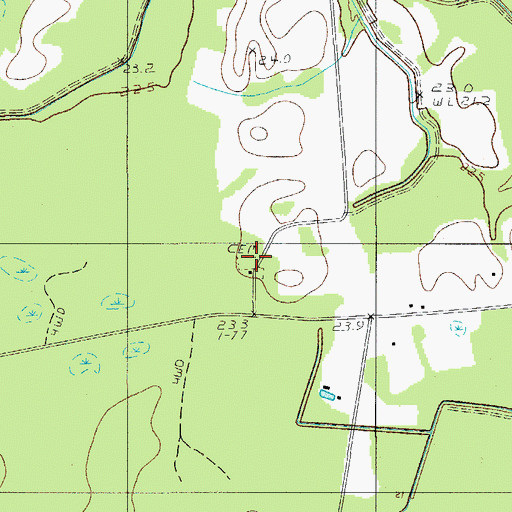 Topographic Map of Cross Swamp Cemetery, SC