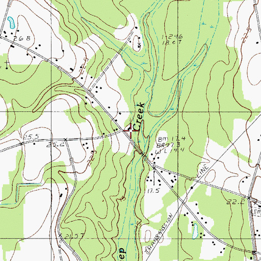 Topographic Map of Deep Creek School (historical), SC