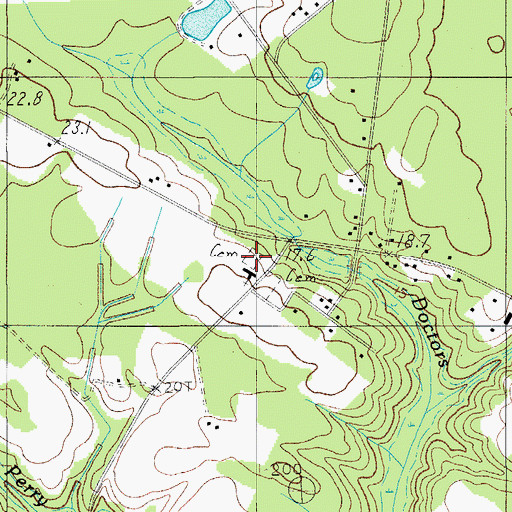 Topographic Map of Doctors Creek Cemetery, SC