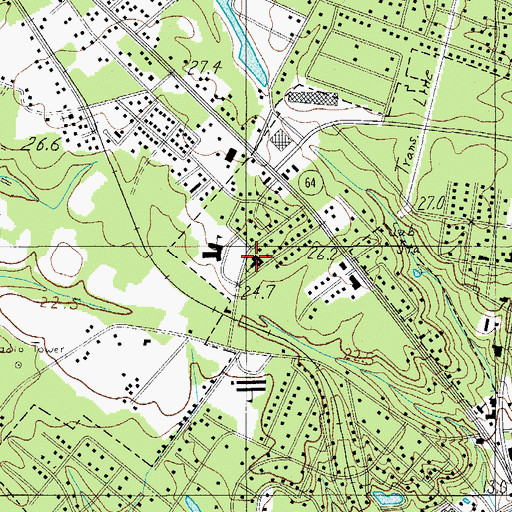 Topographic Map of Edgewood Baptist Church, SC