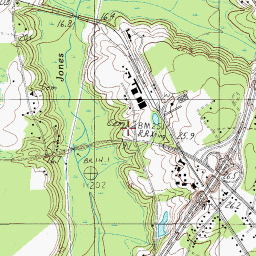 Topographic Map of Evergreen Cemetery, SC