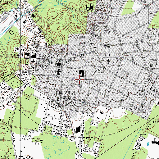 Topographic Map of First Christian Church, SC