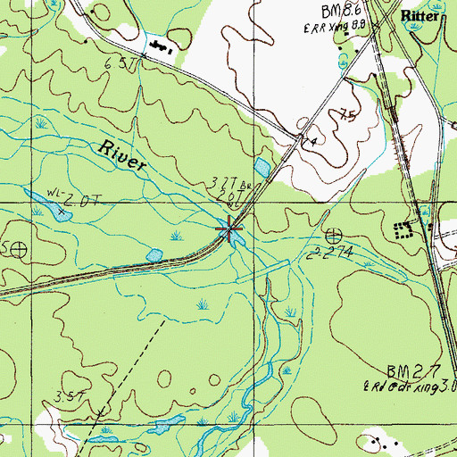 Topographic Map of Fishpond Bridge, SC