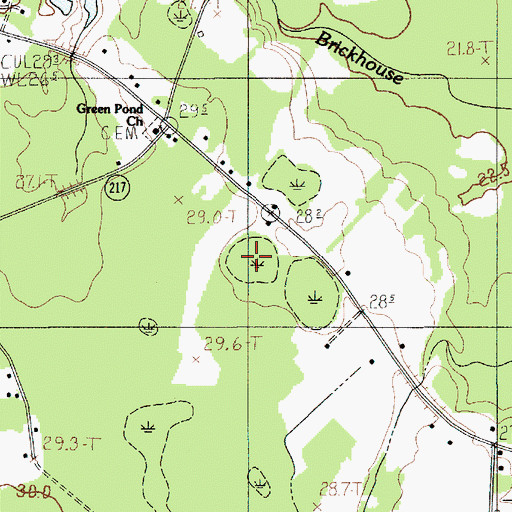 Topographic Map of Green Pond, SC