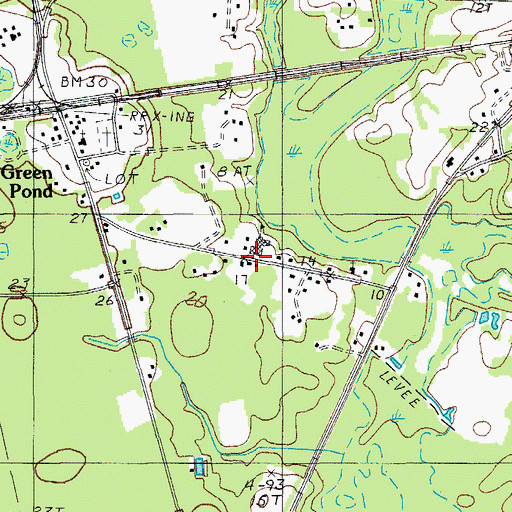 Topographic Map of Green Pond Church, SC
