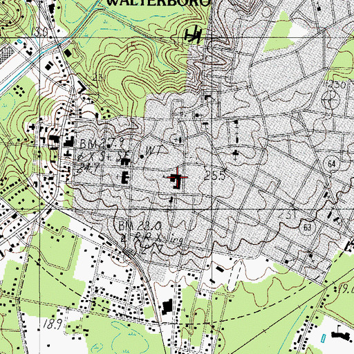Topographic Map of Hampton Street Elementary School (historical), SC