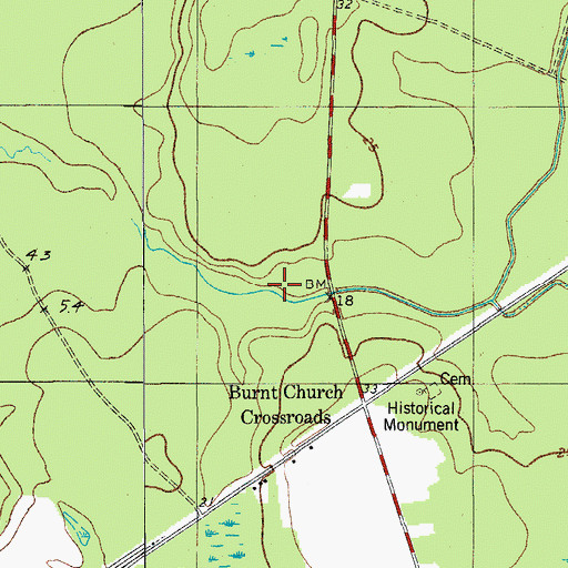 Topographic Map of Henry James Swamp (historical), SC
