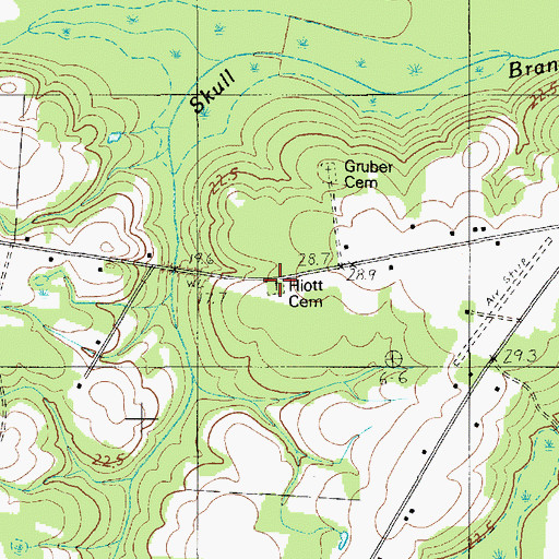Topographic Map of Hiott Cemetery, SC