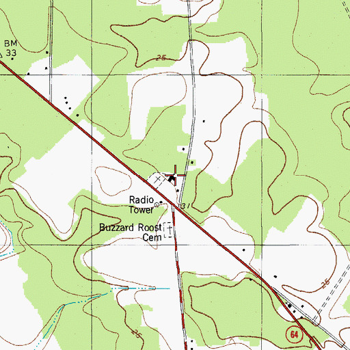 Topographic Map of Jacksonboro Church, SC