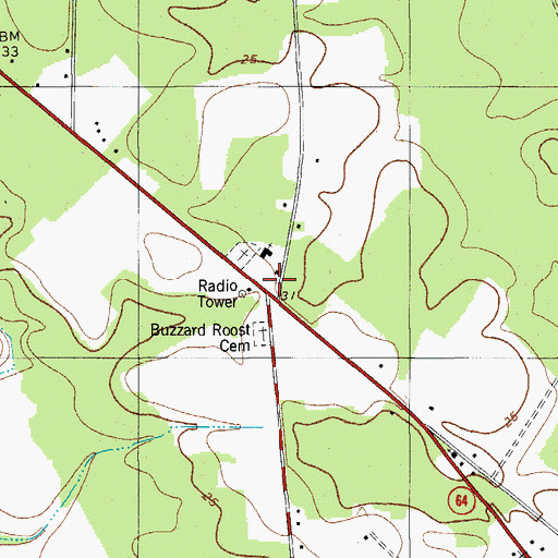Topographic Map of Jacksonboro School (historical), SC