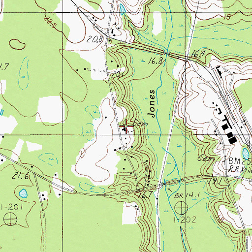Topographic Map of Jones Swamp Holiness Church, SC