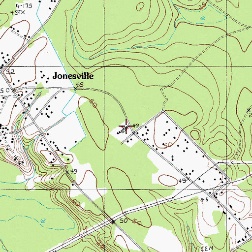 Topographic Map of Jonesville Elementary School, SC