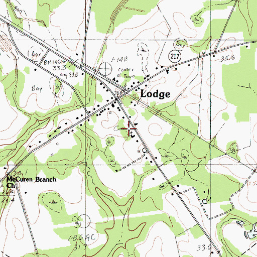 Topographic Map of Lodge Cemetery, SC