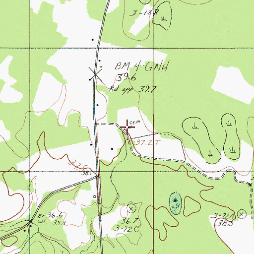 Topographic Map of May Cemetery, SC